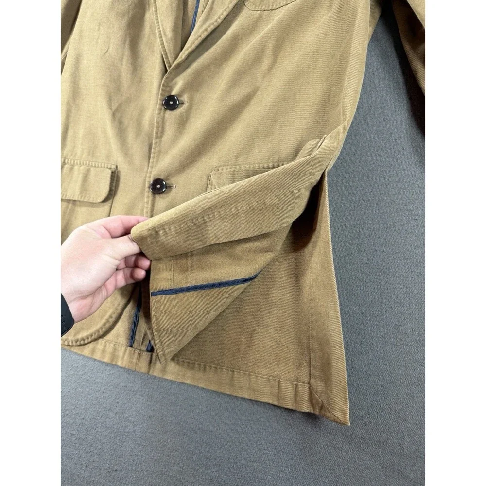 Sid Mashburn Butcher Sport Coat Jacket Mens 50R Beige Cashmere Blend Portugal